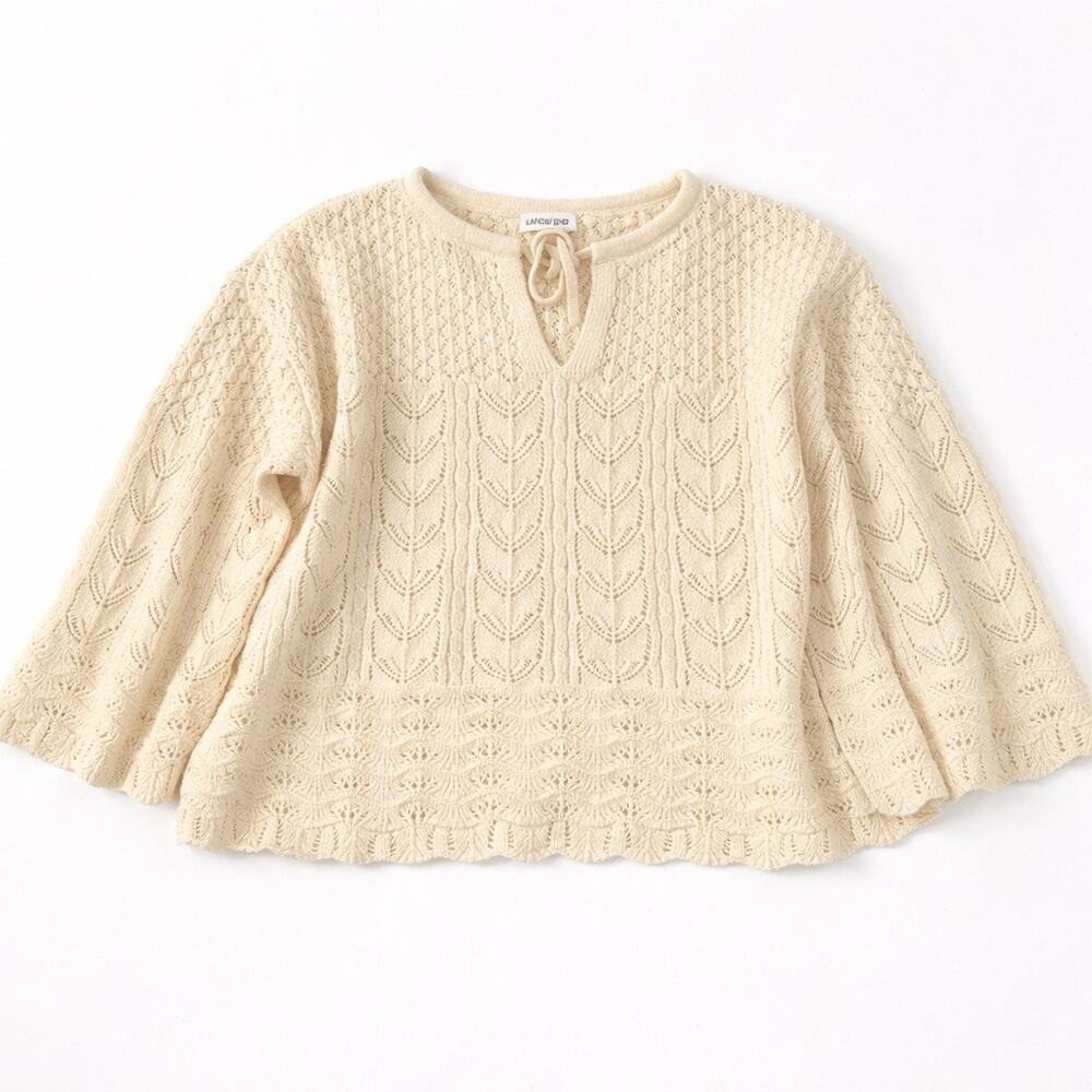 Lands’ End crochet boho light knit top with flared sleeves. Women’s size 2XL.